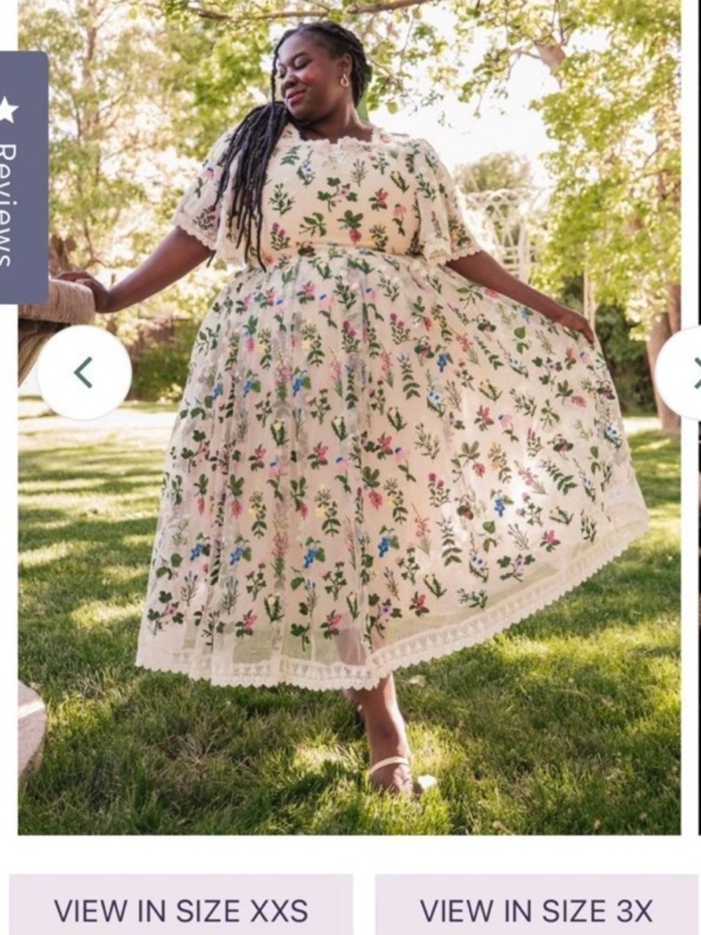 JESSAKAE Floral Dress, New With Tag, Size 1X,
Color Light Beige. - Picture 10 of 12